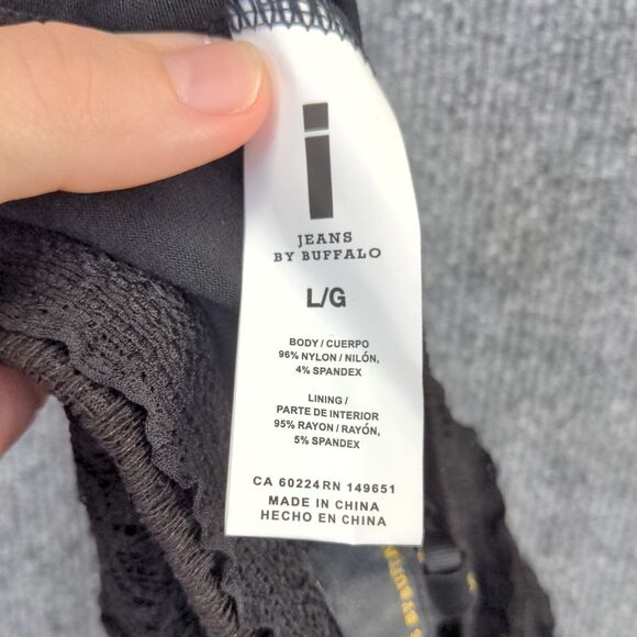 Jeans By Buffalo Womens Pull On Lace Midi Pencil Skirt Large Black Tiered W/Tags - Picture 9 of 14